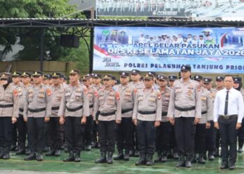 Polres Pelabuhan Tanjung Priok Gelar Apel, Operasi Keselamatan Jaya 2026, Wujudkan Kamseltibcarlantas