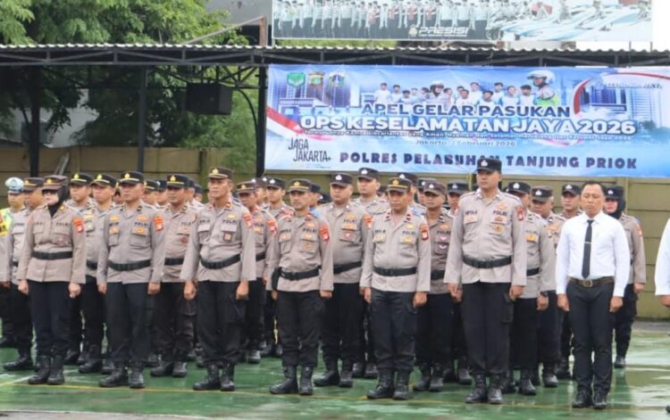 Polres Pelabuhan Tanjung Priok Gelar Apel, Operasi Keselamatan Jaya 2026, Wujudkan Kamseltibcarlantas