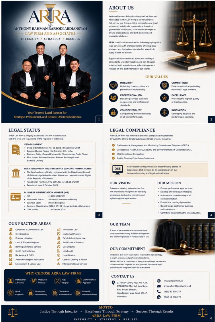 ARRA Law Firm Perkuat Eksistensi sebagai Firma Hukum Profesional Berbasis Legalitas, Integritas, dan Strategi Hukum Modern
