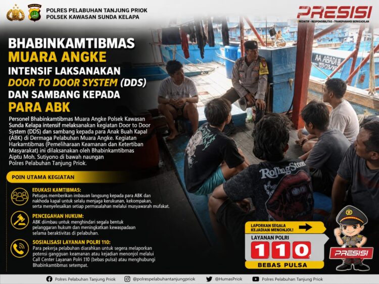 Bhabinkamtibmas Muara Angke Polsek Kawasan Sunda Kelapa Intensifkan DDS dan Sambang kepada ABK Kapal di Pelabuhan Muara Angke