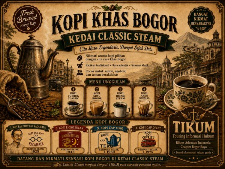 Kedai Classic Steam Hadirkan Sensasi Kopi Khas Bogor, Padukan Nuansa Klasik, Otomotif, dan Konsultasi Hukum Gratis