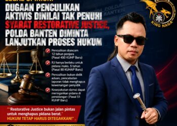 Demi Menjaga Marwah Polri Presisi, King Naga Akan Laporkan Kapolda Banten dan Jajarannya Jika Hentikan Kasus Penculikan Aktivis Lebak Melalui RJ
