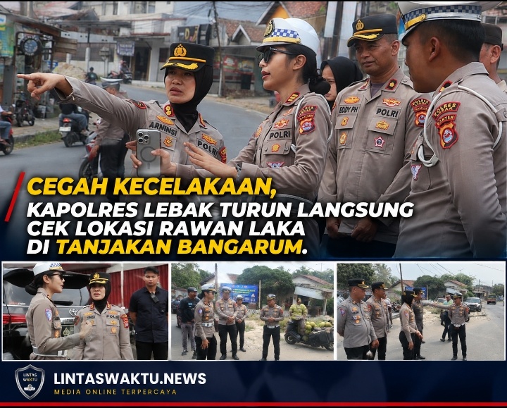 Cegah Kecelakaan, Kapolres Lebak Turun Langsung Cek Lokasi Rawan Laka di Tanjakan Bangarum