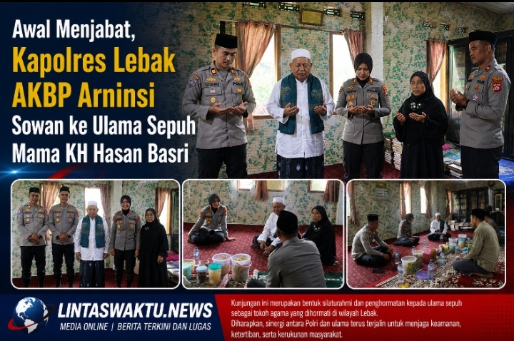 Awal Menjabat, Kapolres Lebak AKBP Arninsi Sowan ke Ulama Sepuh Mama KH Hasan Basri
