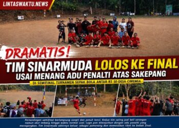 Dramatis! Tim Sinarmuda Lolos Ke Final Usai Menang Adu Penalti Atas Sakepang di Semifinal Turnamen Sepak Bola Antar RT Se-Desa Cimenga