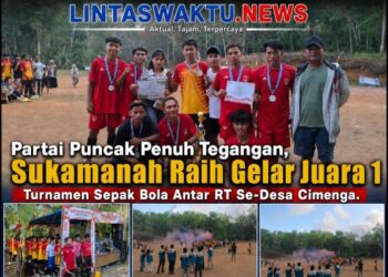 Partai Puncak Penuh Tegangan, Sukamanah Raih Gelar Juara 1 Turnamen Sepak Bola Antar RT Se-Desa Cimenga