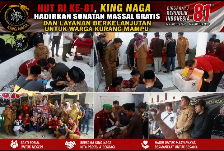 HUT RI ke-81, King Naga Hadirkan Sunatan Massal Gratis dan Layanan Berkelanjutan untuk Warga Kurang Mampu