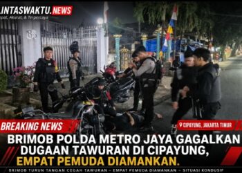 Brimob Polda Metro Jaya Gagalkan Dugaan Tawuran di Cipayung, Empat Pemuda Diamankan