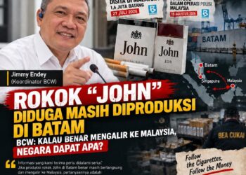 Rokok “John” Diduga Masih Diproduksi di Batam, BCW: Kalau Benar Mengalir ke Malaysia, Negara Dapat Apa?