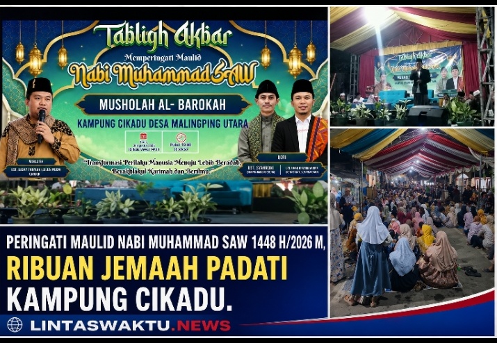 Peringati Maulid Nabi Muhammad SAW 1448 H/2026 M, Ribuan Jamaah Padati Kampung Cikadu