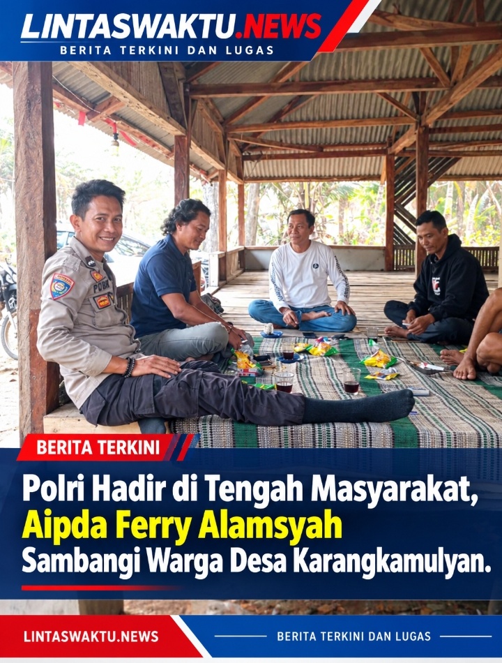 Polri Hadir di Tengah Masyarakat, Aipda Ferry Alamsyah Sambangi Warga Desa Karangkamulyan