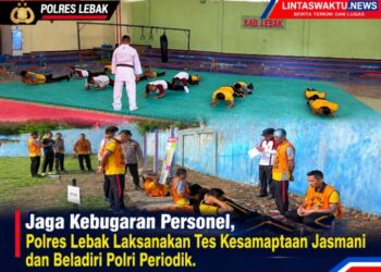 Jaga Kebugaran Personel, Polres Lebak Laksanakan Tes Kesamaptaan Jasmani dan Beladiri Polri Periodik