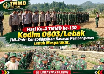 Hari Ke-4 TMMD ke-130 Kodim 0603/Lebak, TNI–Polri Konsolidasikan Sasaran Pembangunan untuk Masyarakat