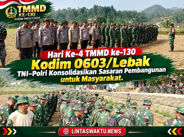 Hari Ke-4 TMMD ke-130 Kodim 0603/Lebak, TNI–Polri Konsolidasikan Sasaran Pembangunan untuk Masyarakat