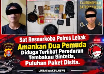 Sat Resnarkoba Polres Lebak Amankan Dua Pemuda Diduga Terlibat Peredaran Tembakau Sintetis, Puluhan Paket Disita