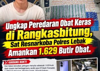 Ungkap Peredaran Obat Keras di Rangkasbitung, Sat Resnarkoba Polres Lebak Amankan 1.629 Butir Obat