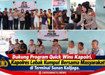 Dukung Program Quick Wins Kapolri, Kapolres Lebak Kumpul Bersama Masyarakat di Terminal Sunan Kalijaga
