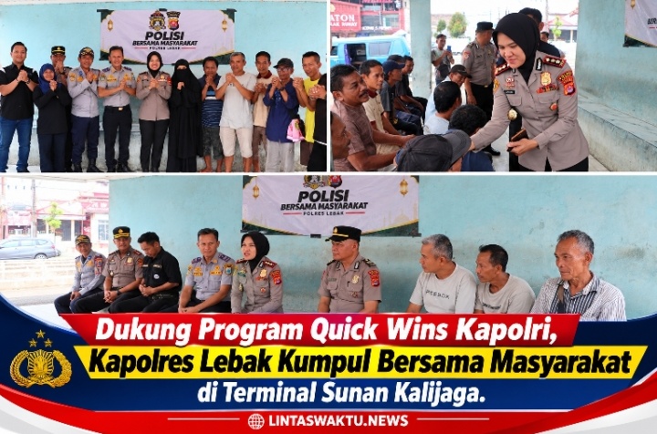 Dukung Program Quick Wins Kapolri, Kapolres Lebak Kumpul Bersama Masyarakat di Terminal Sunan Kalijaga