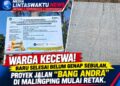 Warga Kecewa! Baru Selesai Belum Genap Sebulan, Proyek Jalan “Bang Andra” di Malingping Mulai Retak