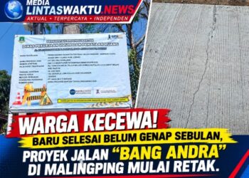 Warga Kecewa! Baru Selesai Belum Genap Sebulan, Proyek Jalan “Bang Andra” di Malingping Mulai Retak