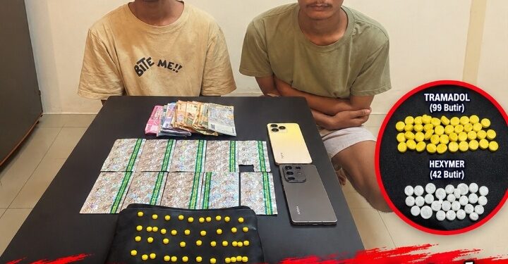 Satresnarkoba Polres Lebak Amankan Dua Pria, Sita 99 Butir Tramadol dan 42 Butir Hexymer